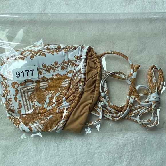 New! Kya x free people reversible Rylee bikini top in paisley sand 19177 - Picture 9 of 10